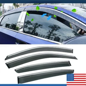 Visera de ventana deflector lateral protectores contra la lluvia se adaptan a Honda Accord 2018-2021 acabado cromado - Imagen 1 de 15