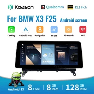 12,3 Zoll BMW X3 X4 F25 F26 8+128GB Android13 Bildschirmradio Carplay Upgrade - Bild 1 von 19