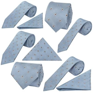 Blue Petal Classic Men's Tie Floral Petal Wedding Grooms Formal Christening Ties - Picture 1 of 16
