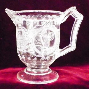 Minerva Creamer Adams & Co #17 Roman Medallion Clear Glass EAPG 1881 Antique - Picture 1 of 10