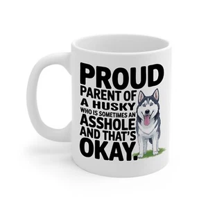 Taza Orgullosa Padre de un Husky - Divertida Taza Regalo Perro Mamá Papá Lindas Ideas de Regalo Amigos - Imagen 1 de 2