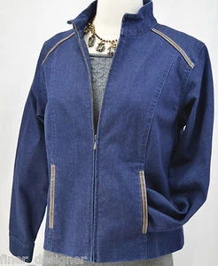 PENDLETON Womens Dark stretch Jean Jacket Denim Coat full zip up Size PS VTG NEW - Picture 1 of 6