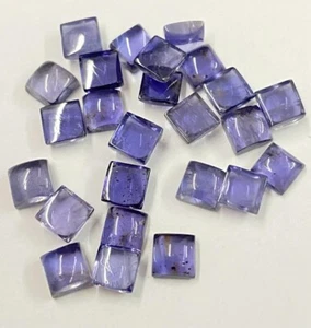 Natural Iolite Square Shape Calibrated Cabochons Calibrated Loose Gemstones - Picture 1 of 11