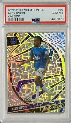2022 Panini Revolution Premier League #98 Alex Iwobi Kaleido #9/15 PSA 10 GEM MT - Image 1 of 4