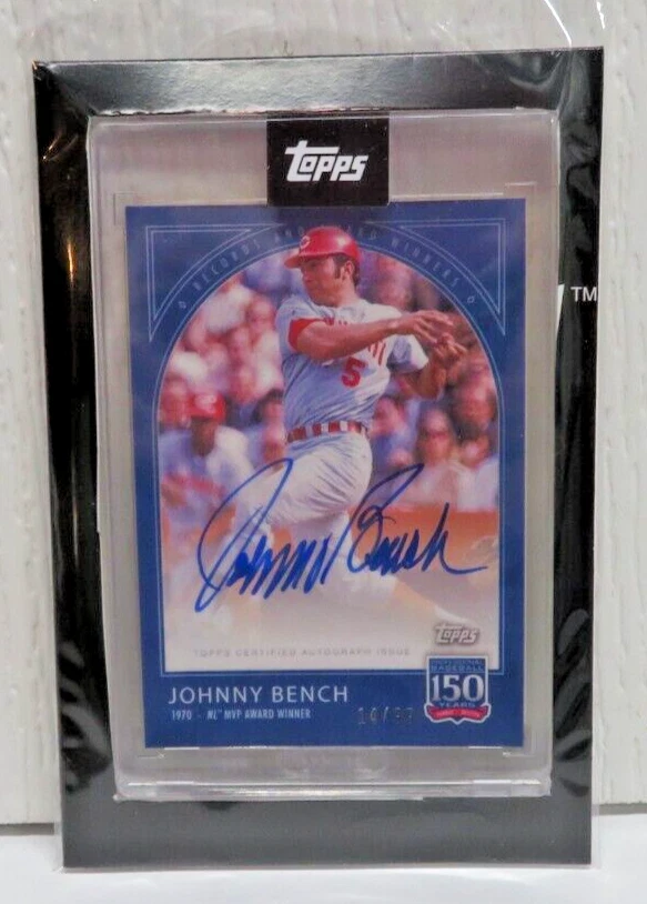 Johnny Bench Cincinnati Reds Autographed Baseball Trading Cards