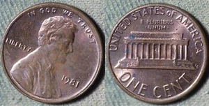Error : Lincoln Cent 1981 Broadstruck IREC2331 - Picture 1 of 1