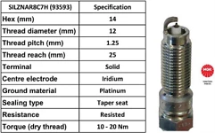 NGK SILZNAR8C7H Spark Plug