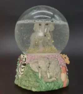 Caja de Música ELEFANTE GLOBO DE NIEVE Familia Madre Bebé Bajo Nivel de Agua - ¡Reducido! - Imagen 1 de 6