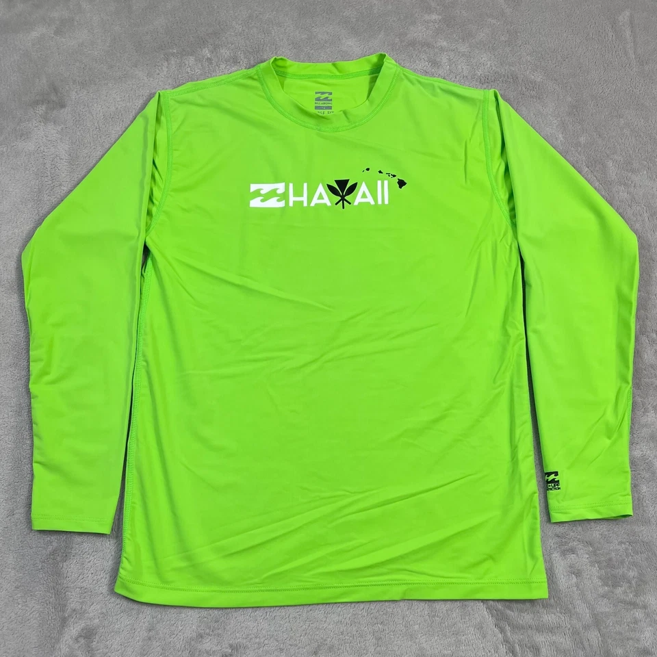 Protector contra erupciones Billabong Hawaii niños talla 14 verde brillante calce suelto activo UPF 50 Foto 1 de 4