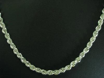 925 Argento Sterling Collier/Intrecciato / Vero Argento/36,3g/56,3 CM - Immagine 1 di 3