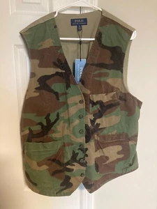 Mens Ralph Lauren Polo Camo Cotton Canvas Vest Jacket XL - Picture 1 of 4