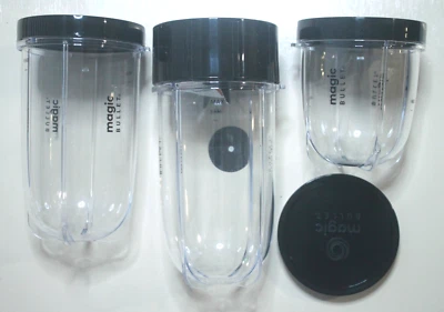 Magic Bullet Containers - Set Of 3 With Lids &  1 Blade Included.  New in Box - Image 1 of 4