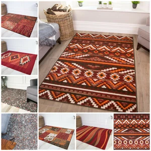 Moderne kleine große Terrakotta Teppiche Orange Terra Rost Warm Weich Wohnzimmerteppiche - Bild 1 von 29