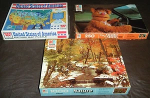 3 Puzzle Lot:New Nature Series 1000 Pieces+1965 Map USA+Muppet Movie Fozzie Bear - Picture 1 of 20