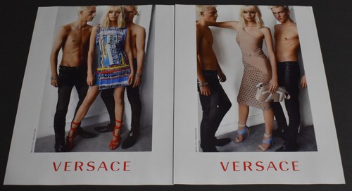 2011 Stampa Pubblico Tacchi Sexy Gambe Lunghe Moda Donna Abito Biondo Versace Colore Arte