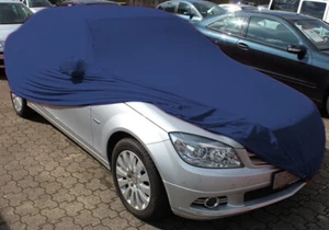 Vollgarage Schutzdecke indoor blau mit Spiegeltaschen für Mercedes C-Klasse W204 - Picture 1 of 3