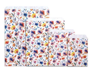 FLORAL RAIN Design Print Flat Paper Merchandise Bag Choose Size & Package Amount - Picture 1 of 1