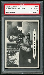 Tarjeta Topps Superman 1966 #64 Superman's Father PSA 6 - Imagen 1 de 4