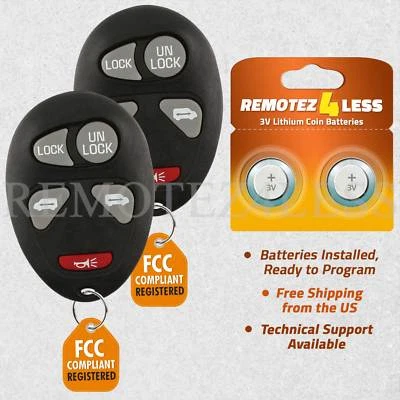 2 Replacement for Chevy Oldsmobile Pontiac Keyless Entry Remote Car Key Fob Vans - Imagem 1 de 4