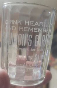 Antique Etched Glass SHANNON'S GARAGE New Castle. Pa. - General Repairing $1 hr. - Picture 1 of 5