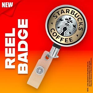 STARBUCKS COFFEE 1 Reel Badge Retractable ID Card Holder + BONUS