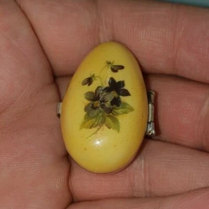 Vintage italienische Sacchetti massives Silber Emaille Ei Schmuck Box - Bild 1 von 11