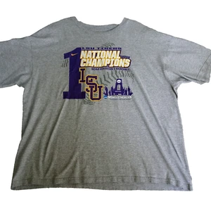 Nike Shirt Herren LSU Tigers NCAA National Champions Kurzarm Rundhals grau - Bild 1 von 5