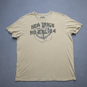 American Rag Cie T Shirt Uomo Tan Khaki Taglia XL Mare Cani So Cal '84 Ancoraggio - Foto 1 di 13