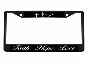 Faith Hope Love Symbol Heart Cross Christian License Pleat Frame - Bild 1 von 4