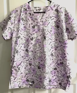 SCRUB TOP UNIFORM Puppies Kittens VET Lavender MEDIUM (Runs smaller) - Picture 1 of 11