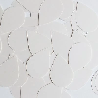 Teardrop Sequin 1.5" Cream Vanilla Opaque Satin Pearl Loose Couture Paillettes - Image 1 of 2