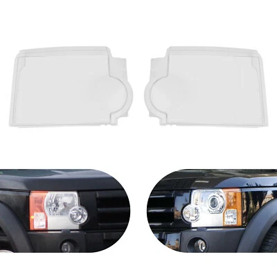 For Land Rover LR3 2005-2009 Left + Right Headlamp Headlight Lens Cover Clear - Image 1 of 4