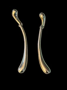 Tiffany & Co Elsa Peretti Sterlingsilber längliche Träne baumelnde Ohrringe - Bild 1 von 6