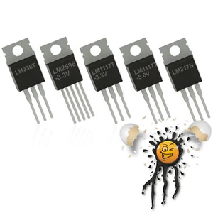 2 Stück TO-220 Spannungsregler LM2596 LM1117T LM2596 LM338T LM317T 3,3V 5V adj. - Bild 1 von 8