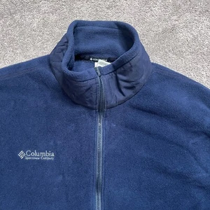 Vintage Columbia Sweatshirt Mens XL Black Embroidered Chest Logo Zip Sweater USA - Picture 1 of 10