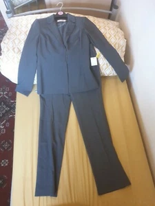 Genuine Calvin Klein 2 Piece Womens Suit New W Tags Grey Charcoal US 4 UK 8 - Picture 1 of 10