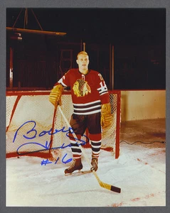 Bobby Hull firmado Chicago Blackhawks #16 tiro temprano - Imagen 1 de 1