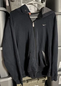 Nike Vintage Athletic Dept. Sudadera con capucha con cremallera para hombre M negra y2k G3 - Imagen 1 de 4