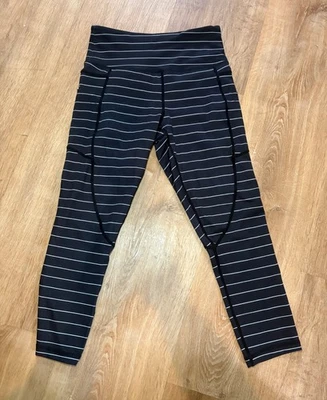 ZYIA Active Pants, Women's Size 4, Black White, Striped, Leggings, Pull On - Image 1 of 4