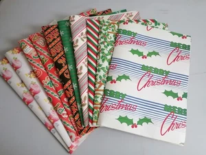 Vintage Christmas Wrapping Paper X10 Different designs - Picture 1 of 16