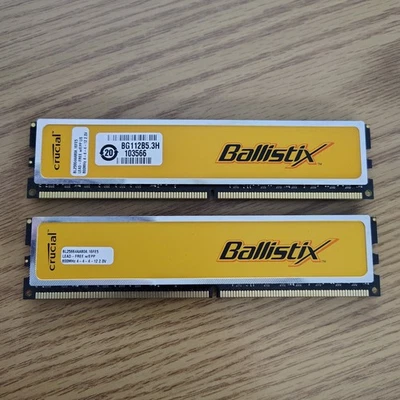 Crucial Ballistix DDR2 800 RAM 4GB Kit (2x2GB) w/ EPP NVIDIA nForce Intel XMP - Image 1 of 4