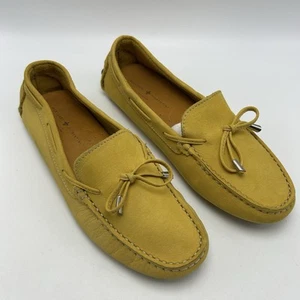 Mercanti Fiorentini Driving Loafers Womens 8.5 B Comfort Shoes Yellow Suede - Picture 1 of 9