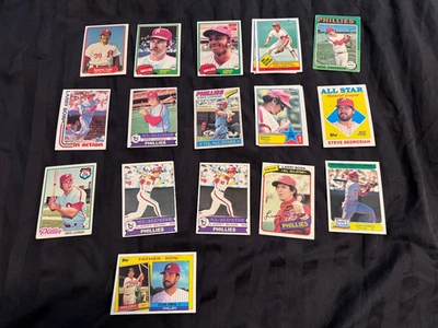 Lote de tarjetas de béisbol de los Filis de Filadelfia años 70 - 90 Foto 1 de 4