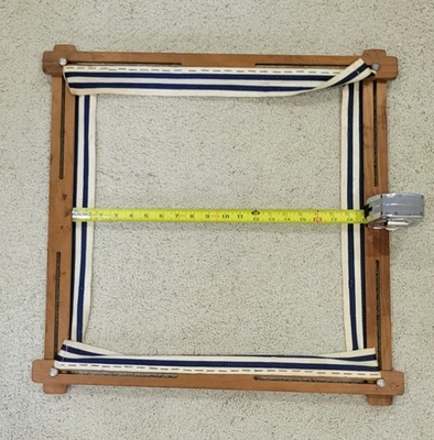 VTG Large WOOD Embroidery HOOP – Square / Rectangle, Canvas Strips, ADJUST 4-18" - Image 1 of 4