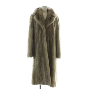 Abrigo largo de piel de zafiro visón totalmente forrado cuello chal gris GY18/MQ damas - Imagen 1 de 10