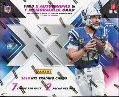 2019 PANINI XR HOBBY SEALED FOOTBALL BOX 2 PACKS, 7 CARDS PER BOX - Image 1 of 2
