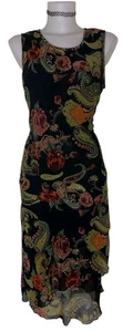 Y2k 90s Womens Black Floral Ethereal Fairy Coquette Grunge Whimsigoth Dress Sz L - Picture 1 of 6