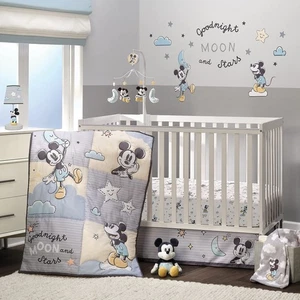 Disney Baby Moonlight Mickey Mouse 3-teiliges Kinderzimmer Krippe Bettwäsche Set - Bild 1 von 9