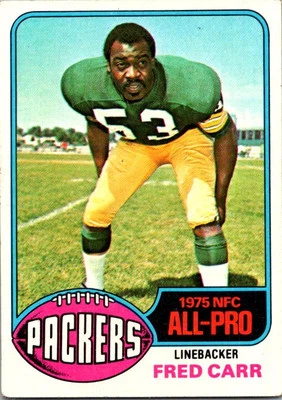 1976 Topps #360 Fred Carr football card 6LLL - Image 1 of 2