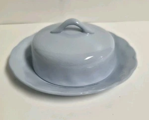 Vintage Petal Ware Grindle England Lupin Blue Butter Dish Keeper Server - Picture 1 of 7
